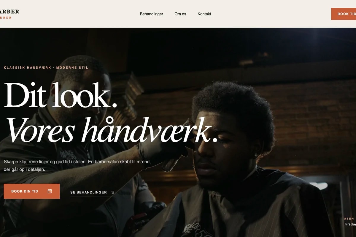 Barber hjemmeside