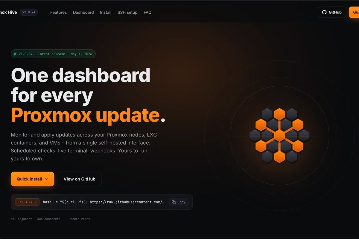 Proxmox Hive - Self-Hosted Update Dashboard