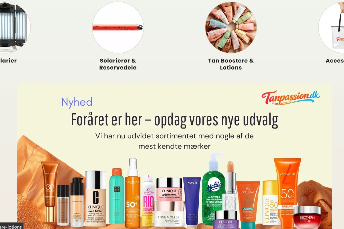 Tanpassion Danmark – Shopify Webshop