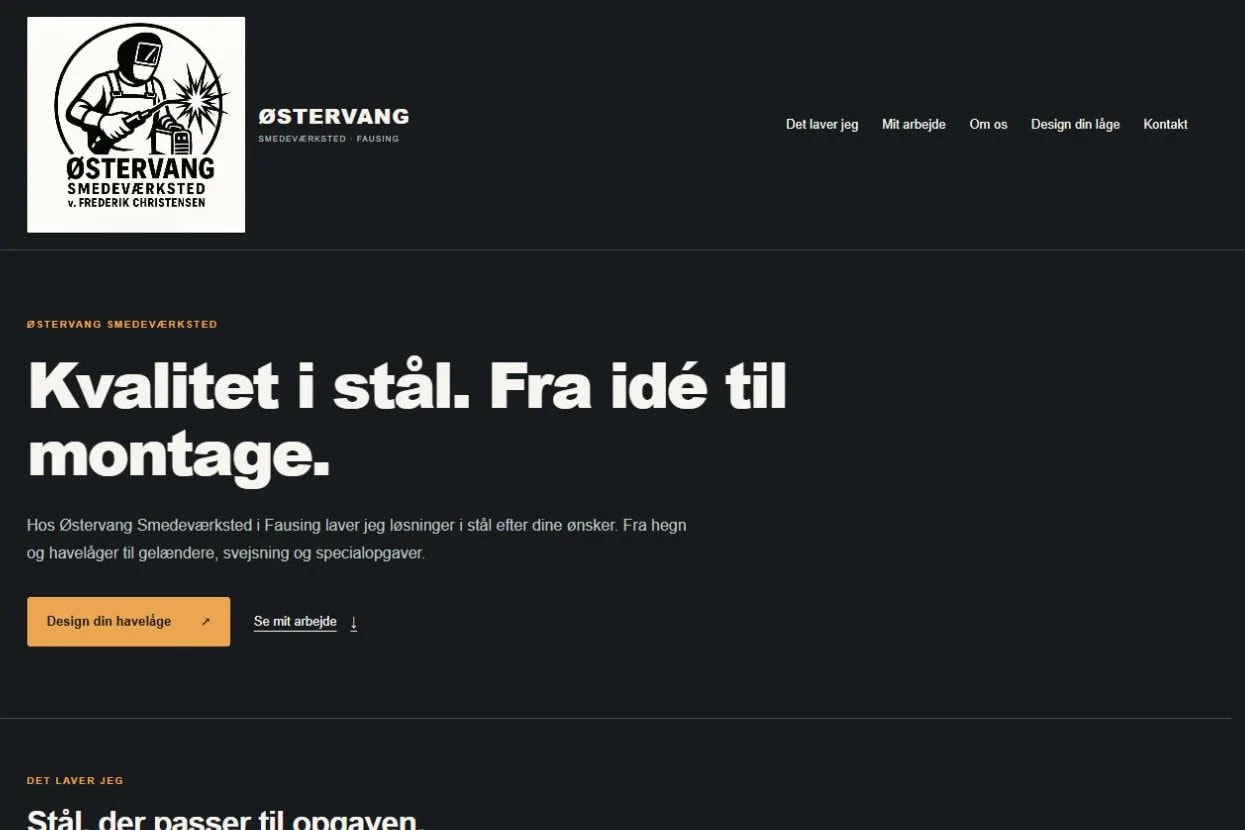 Hjemmeside med lågedesigner til ØVS