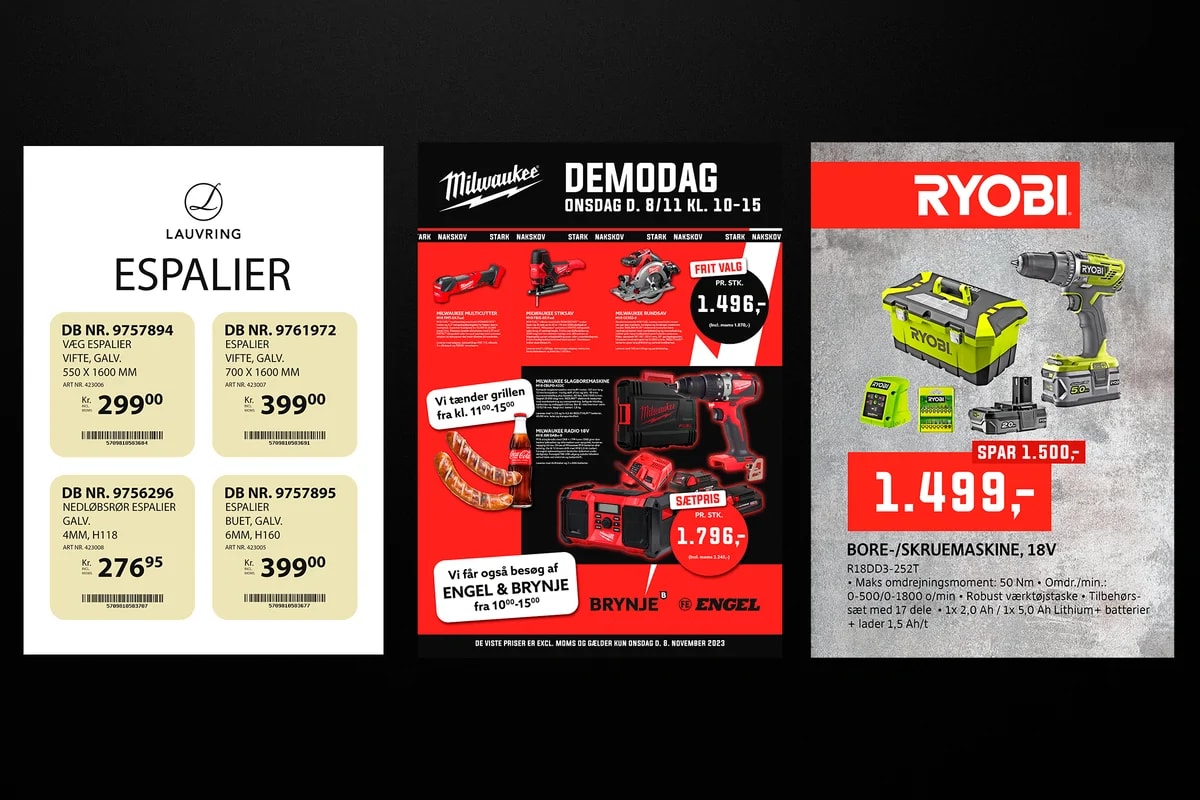 Pris skilte/plakater