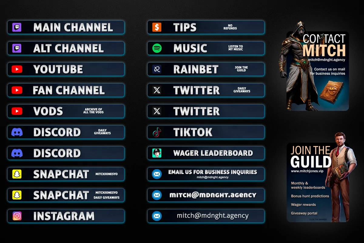 Mitch Jones stream graphics